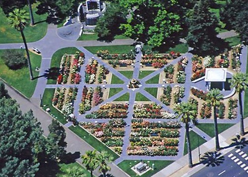 The world peace rose garden at the capitol park in sacramento, california