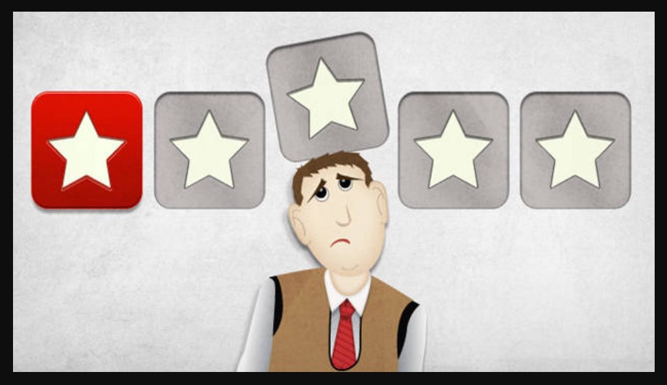 Man with puzzled expression over one star review