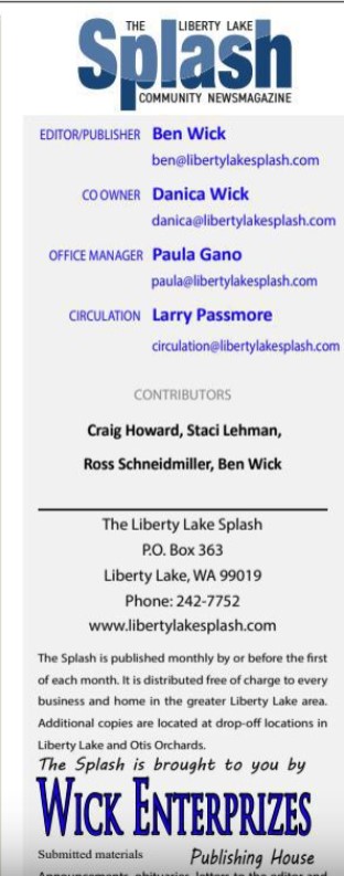 Liberty Lake Splash employee list