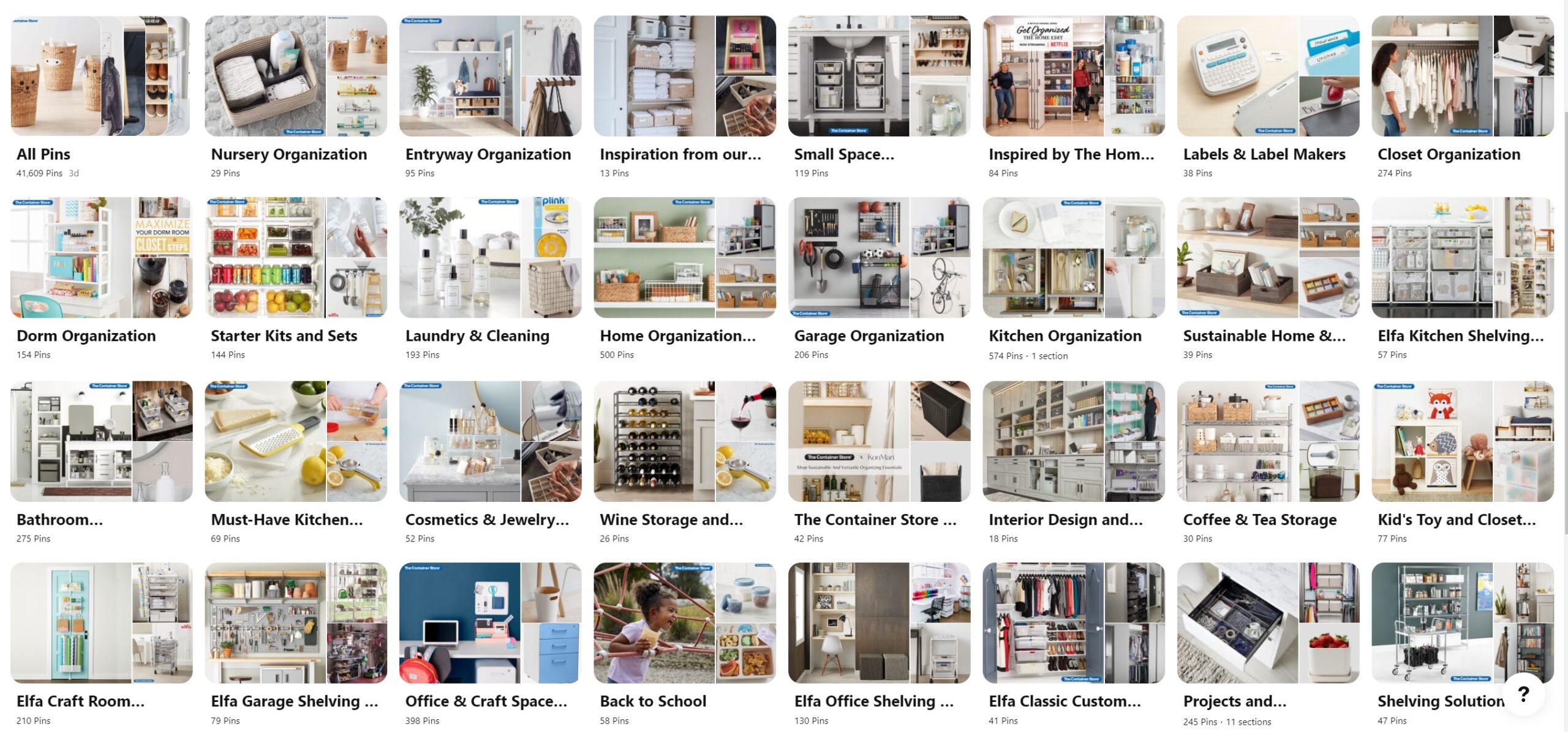 The Container Store Pinterest Boards